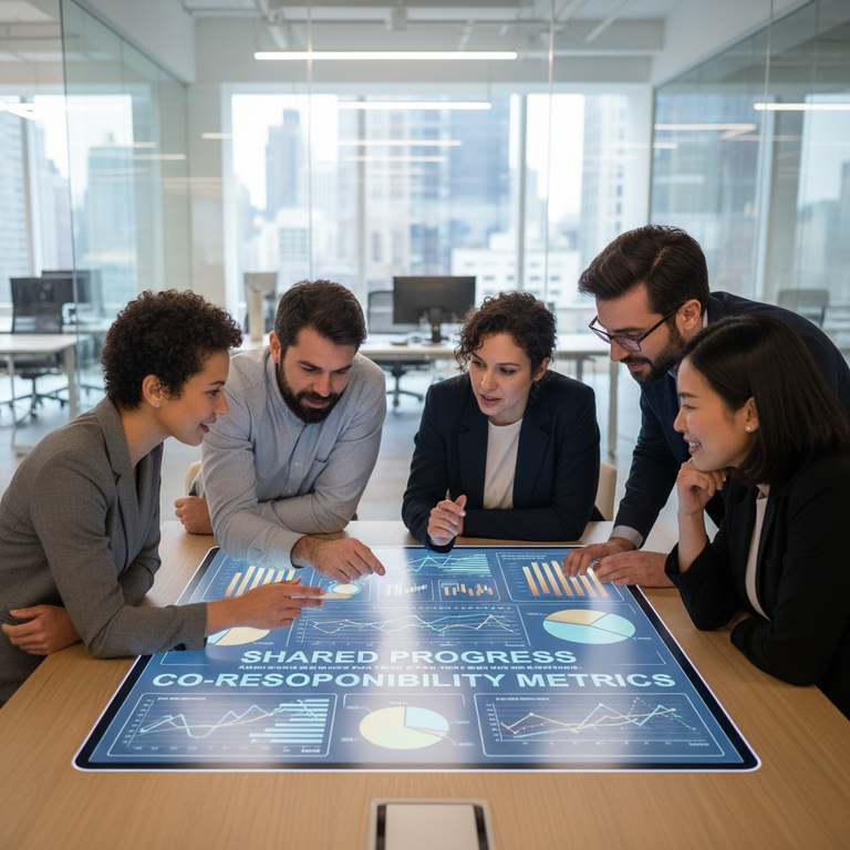 BiizOS - Equipe colaborativa analisando métricas de negócios